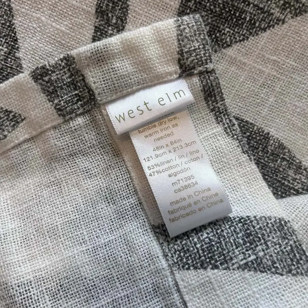West Elm Linen & Cotton Light Filtering Curtains Panels- 48x84” - Set of 2